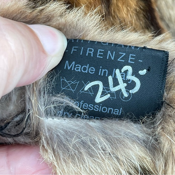 La Fiorentina Vintage Denim Jacket with Full Real Fur Inside - Natural - Picture 14 of 16